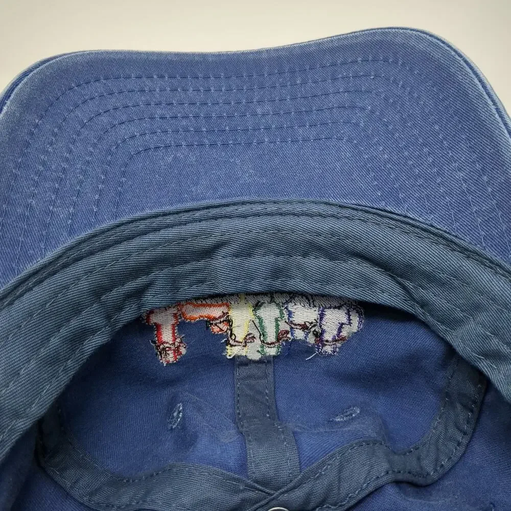 Planet Wear Baseball Cap Blue One Size Embroidered Dogs Rainbow Strapback Hat